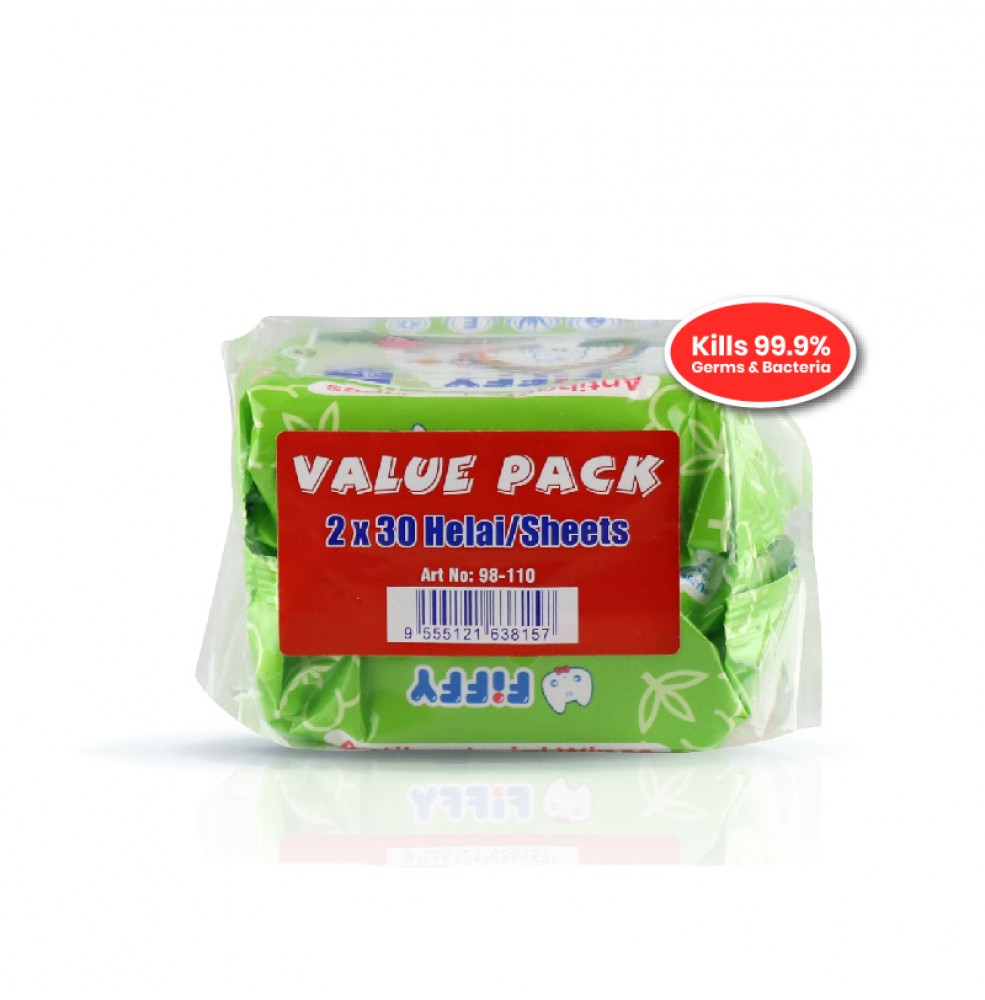 Baby Wipes FIFFY ANTIBACTERIAL HYGIENIC WIPES (30s x 2)